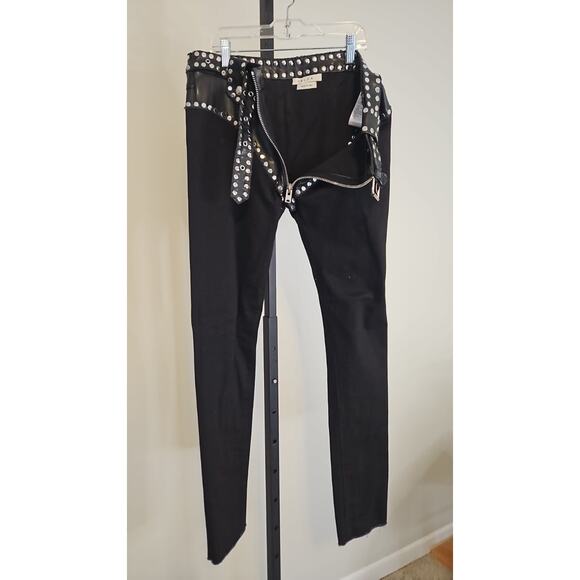 Alyx Black Studded Biker Pants with Leather – Size 27 - Picture 4 of 6